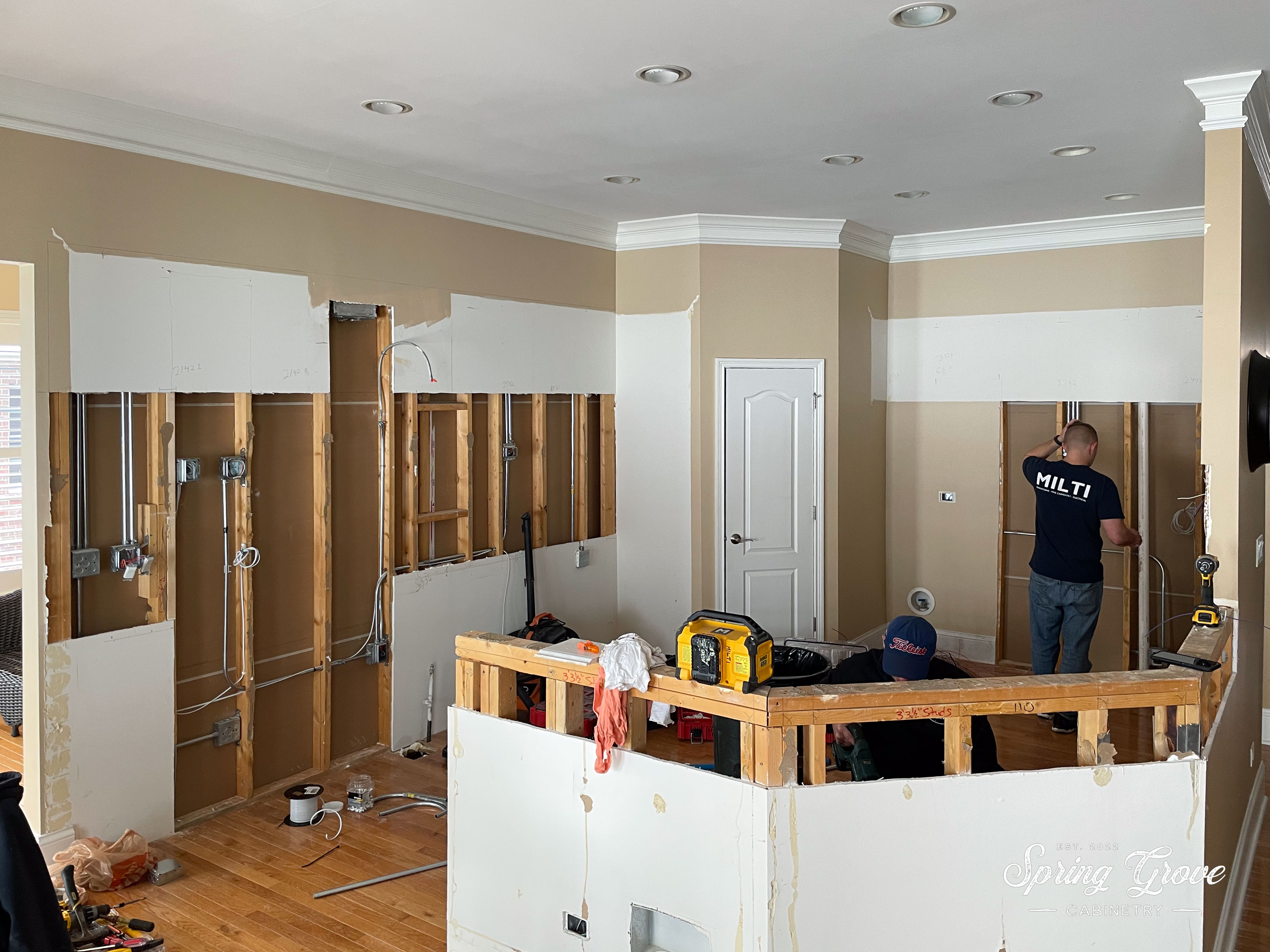 Working on the mechanicals before we close up the walls.