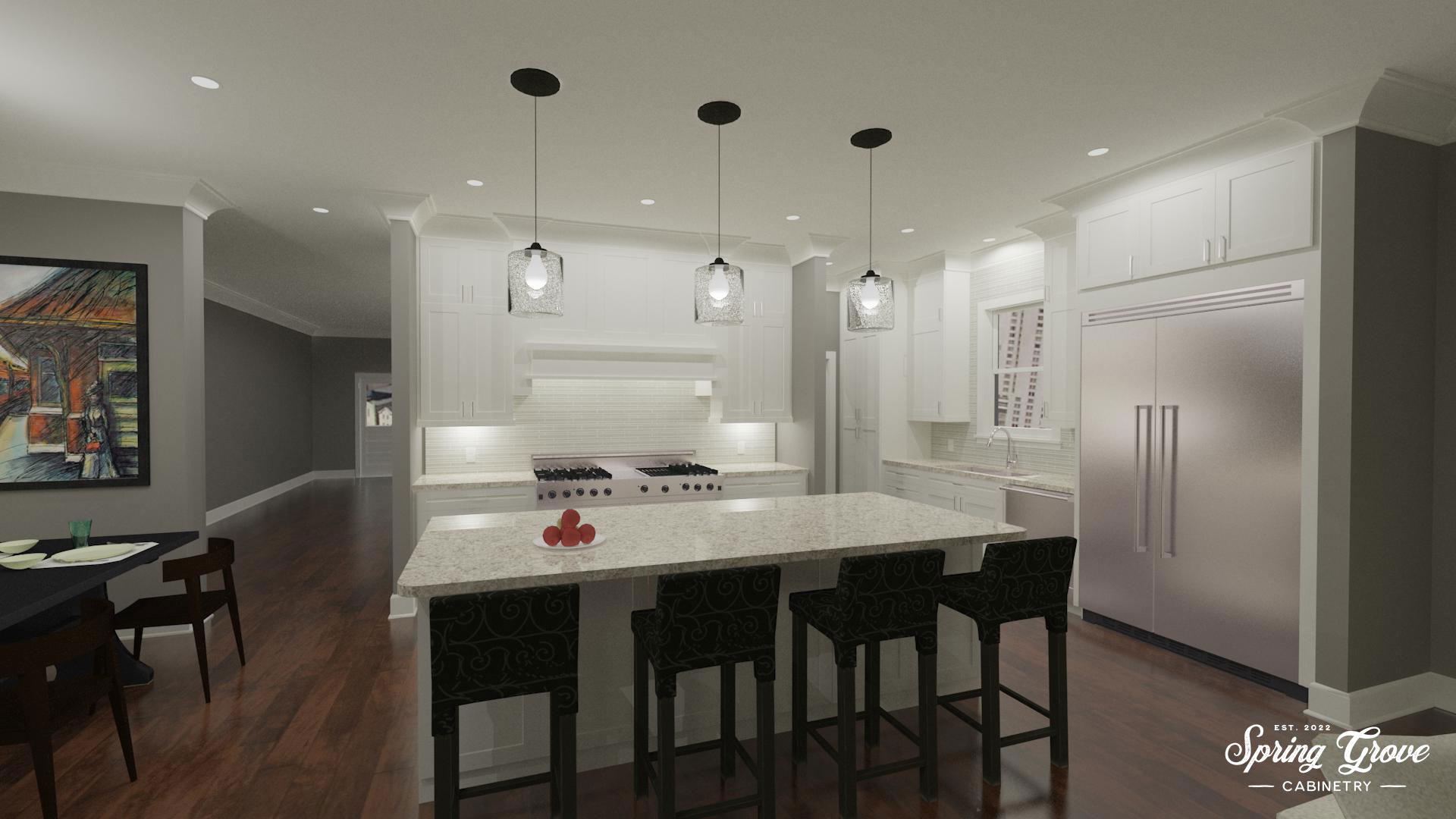 A computer rendering of the proposed kitchen island
