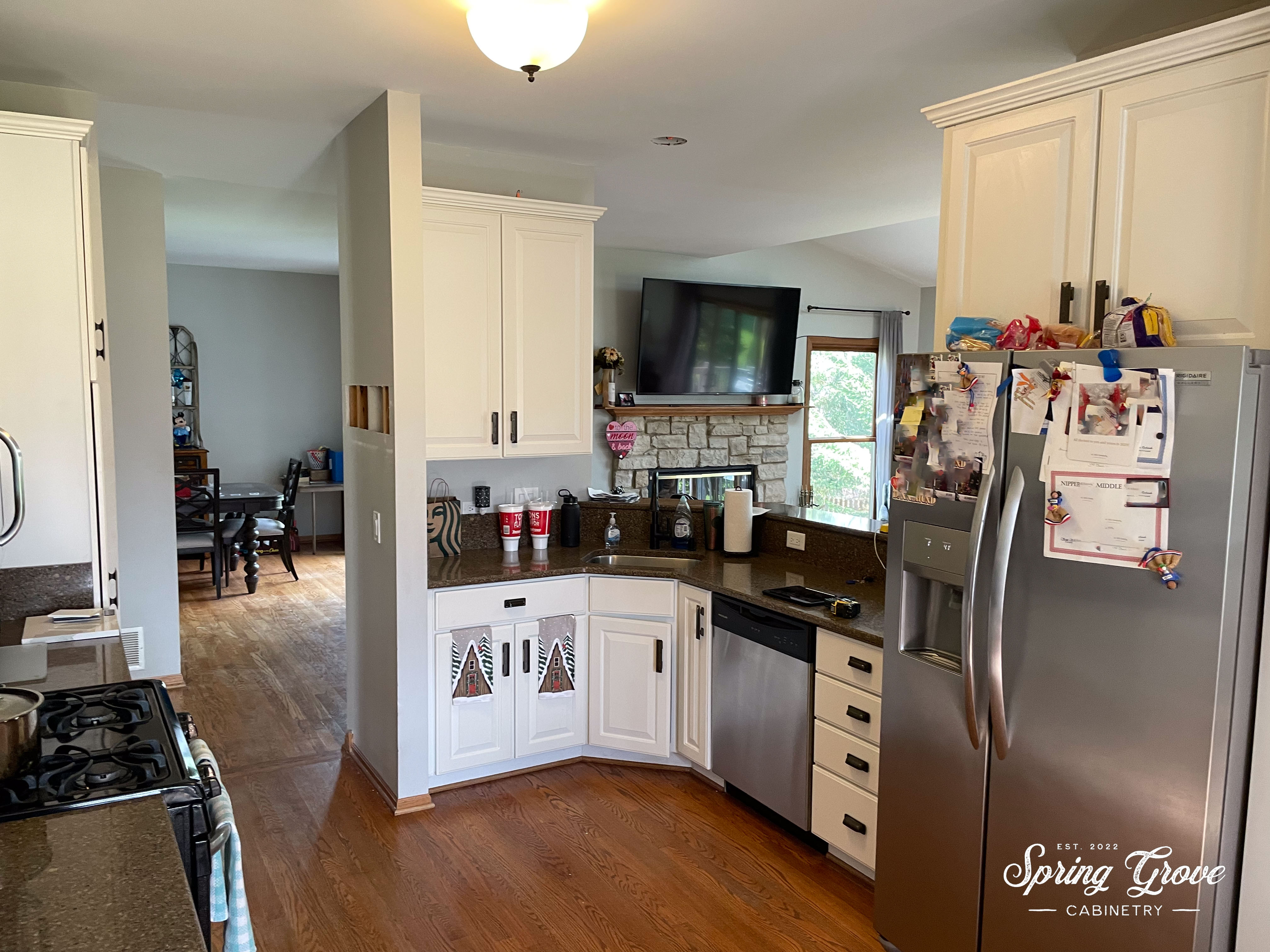 BEFORE: The old kitchen was very cramped with an undersized sink.